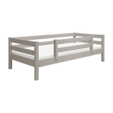 Cama individual con barrera de seguridad, 90x200 cm, Gris