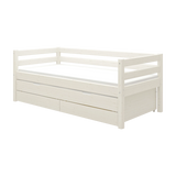 Single Bed 90x200 cm with Pull-out Bed 90x190 cm, White
