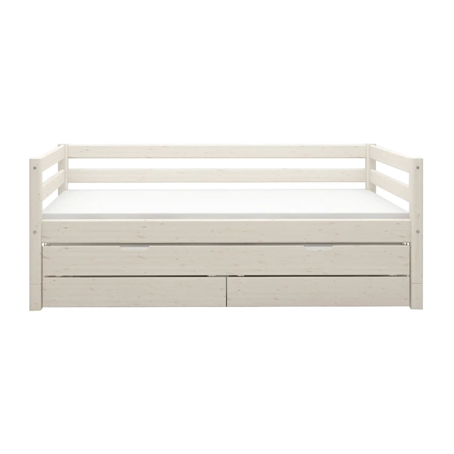 Single Bed with Pull-out Bed, 90x200 cm, White SINGLE_BED daybed-with-trundle-pullout-bed-white-washed  flexa-com.myshopify.com