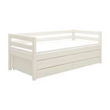 Single Bed 90x200 cm with Pull-out Bed 90x190 cm, White