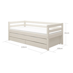 Single Bed with Pull-out Bed, 90x200 cm, White SINGLE_BED daybed-with-trundle-pullout-bed-white-washed  flexa-com.myshopify.com