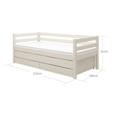 Single Bed with Pull-out Bed, 90x200 cm, White SINGLE_BED daybed-with-trundle-pullout-bed-white-washed  flexa-com.myshopify.com