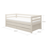 Single Bed with Pull-out Bed, 90x200 cm, White