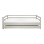 Single Bed with Storage, 90x200 cm, White SINGLE_BED single-bed-with-2-drawers-white-washed-1  flexa-com.myshopify.com