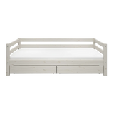 Single Bed with Storage, 90x200 cm, White SINGLE_BED single-bed-with-2-drawers-white-washed-1  flexa-com.myshopify.com