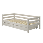 Single Bed with Storage, 90x200 cm, White SINGLE_BED single-bed-with-2-drawers-white-washed-1  flexa-com.myshopify.com