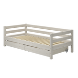Single Bed with Storage, 90x200 cm, White