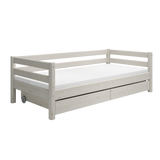 Single Bed with Storage, 90x200 cm, White