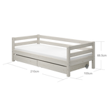 Single Bed with Storage, 90x200 cm, White