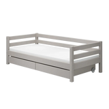 Single Bed with Storage, 90x200 cm, Grey SINGLE_BED single-bed-with-2-drawers-grey-washed-1  flexa-com.myshopify.com