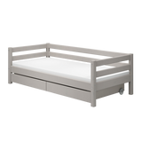 Single Bed with Storage, 90x200 cm, Grey