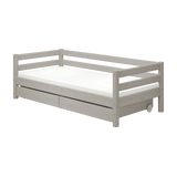 Single Bed with Storage, 90x200 cm, Grey