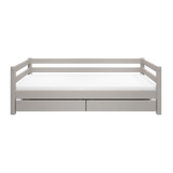 Single Bed with Storage, 90x200 cm, Grey