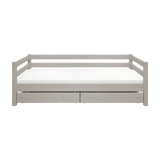 Single Bed with Storage, 90x200 cm, Grey