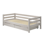 Single Bed with Storage, 90x200 cm, Grey SINGLE_BED single-bed-with-2-drawers-grey-washed-1  flexa-com.myshopify.com