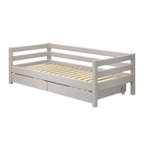 Single Bed with Storage, 90x200 cm, Grey