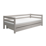 Single Bed with Storage, 90x200 cm, Grey