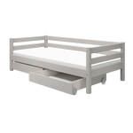 Single Bed with Storage, 90x200 cm, Grey SINGLE_BED single-bed-with-2-drawers-grey-washed-1  flexa-com.myshopify.com