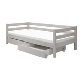 Single Bed with Storage, 90x200 cm, Grey SINGLE_BED single-bed-with-2-drawers-grey-washed-1  flexa-com.myshopify.com