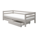 Single Bed with Storage, 90x200 cm, Grey