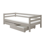 Single Bed with Storage, 90x200 cm, Grey