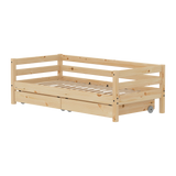 Single Bed with Storage, 90x200 cm, Pine