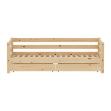 Single Bed with Storage, 90x200 cm, Pine