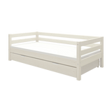 Single Bed 90x200 cm with Pull-out Bed 90x190 cm, White