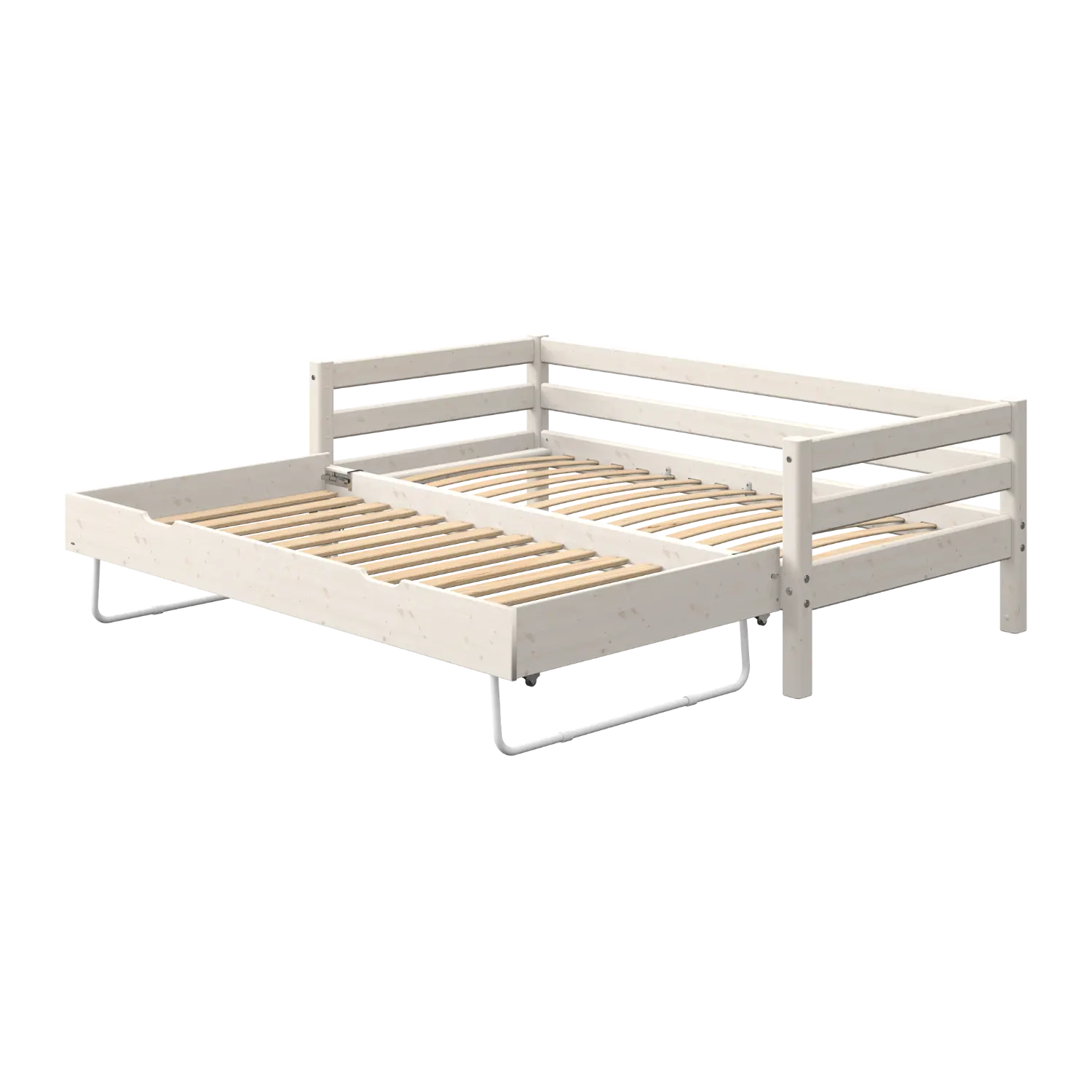 Single Bed with Pull-out Bed, 90x200 cm, White SINGLE_BED single-bed-with-pull-out-bed-white-washed-1  flexa-com.myshopify.com