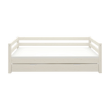 Single Bed 90x200 cm with Pull-out Bed 90x190 cm, White