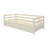 Single Bed 90x200 cm with Pull-out Bed 90x190 cm, White
