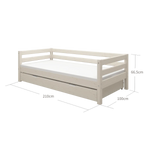 Single Bed with Pull-out Bed, 90x200 cm, White SINGLE_BED single-bed-with-pull-out-bed-white-washed-1  flexa-com.myshopify.com