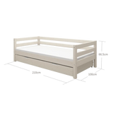 Single Bed with Pull-out Bed, 90x200 cm, White SINGLE_BED single-bed-with-pull-out-bed-white-washed-1  flexa-com.myshopify.com