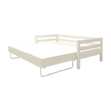 Single Bed 90x200 cm with Pull-out Bed 90x190 cm, White