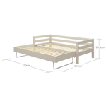 Single Bed with Pull-out Bed, 90x200 cm, White SINGLE_BED single-bed-with-pull-out-bed-white-washed-1  flexa-com.myshopify.com