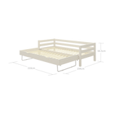 Single Bed 90x200 cm with Pull-out Bed 90x190 cm, White