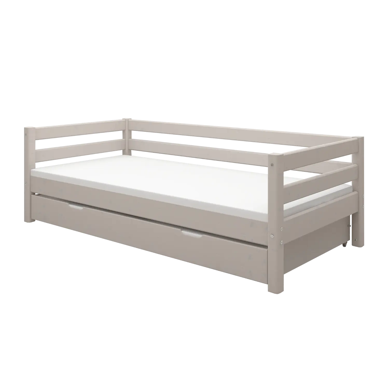 Single Bed with Pull-out Bed, 90x200 cm, Grey SINGLE_BED single-bed-with-pull-out-bed-grey-washed-1  flexa-com.myshopify.com