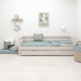 Single Bed 90x200 cm with Pull-out Bed 90x190 cm, Grey