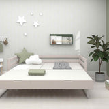 Single Bed 90x200 cm with Pull-out Bed 90x190 cm, Grey