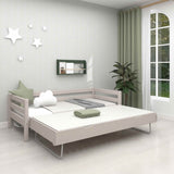 Single Bed 90x200 cm with Pull-out Bed 90x190 cm, Grey
