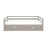 Single Bed 90x200 cm with Pull-out Bed 90x190 cm, Grey