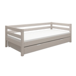 Single Bed with Pull-out Bed, 90x200 cm, Grey SINGLE_BED single-bed-with-pull-out-bed-grey-washed-1  flexa-com.myshopify.com
