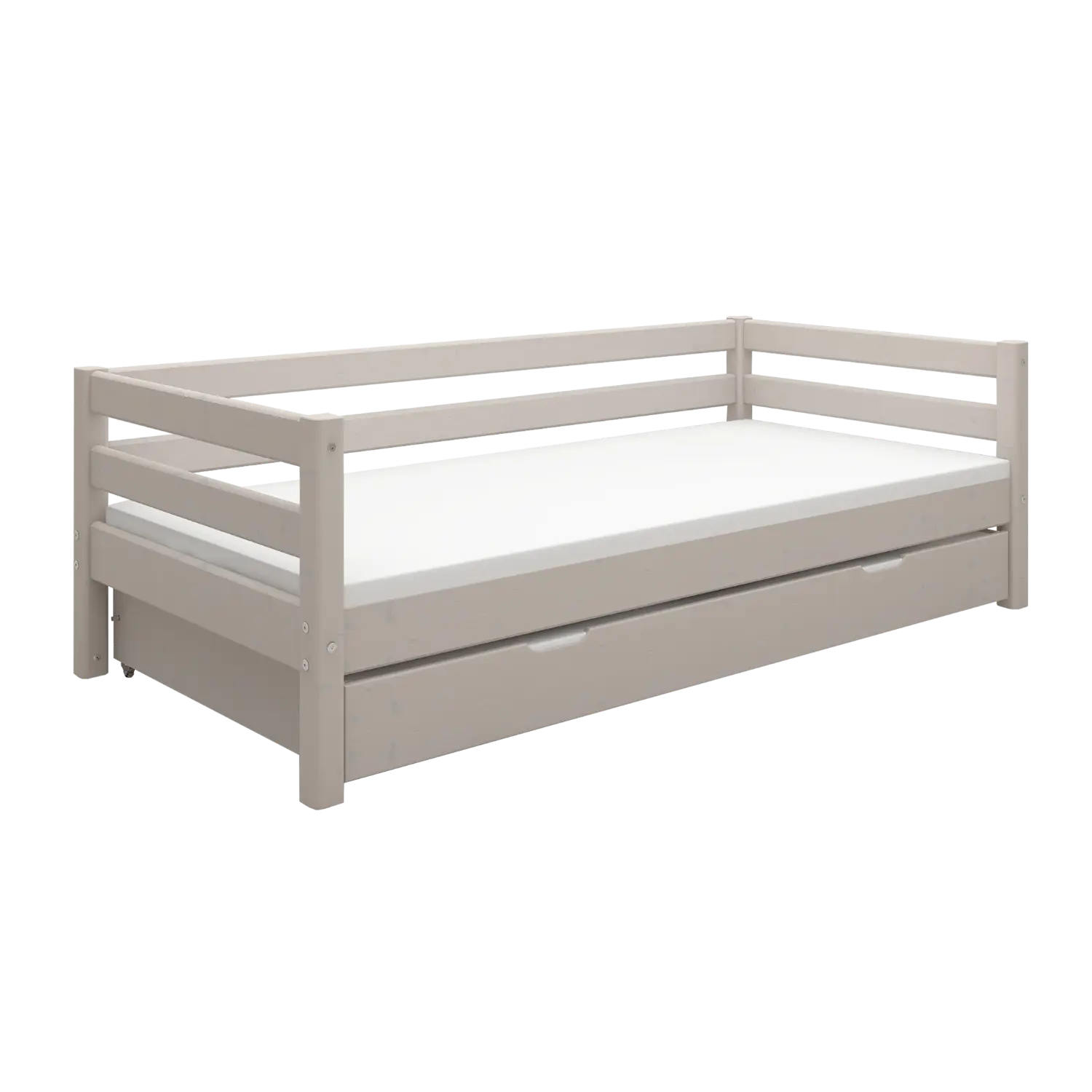 Single Bed with Pull-out Bed, 90x200 cm, Grey SINGLE_BED single-bed-with-pull-out-bed-grey-washed-1  flexa-com.myshopify.com