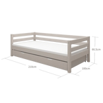 Single Bed with Pull-out Bed, 90x200 cm, Grey SINGLE_BED single-bed-with-pull-out-bed-grey-washed-1  flexa-com.myshopify.com