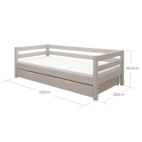 Single Bed with Pull-out Bed, 90x200 cm, Grey SINGLE_BED single-bed-with-pull-out-bed-grey-washed-1  flexa-com.myshopify.com