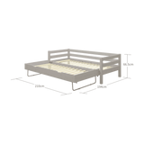 Single Bed 90x200 cm with Pull-out Bed 90x190 cm, Grey
