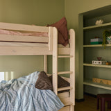 Bunk Bed 154 cm with Pull-out Drawer, Ladder and Safety Rail, 90x200 cm, White