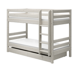 Bunk Bed with Pull-out Bed, Ladder and Safety Rail, 90x200 cm, White