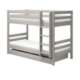 Bunk Bed 154 cm with Pull-out Drawer, Ladder and Safety Rail, 90x200 cm, Grey BUNKBED bunk-bed-with-straight-ladder-grey-washed-3  flexa-com.myshopify.com