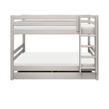 Bunk Bed with Ladder and Safety Rail, 90x200 cm, Grey